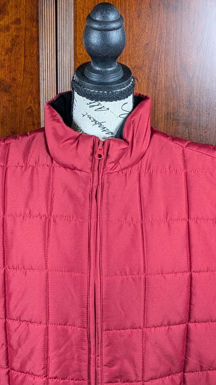 Chaps Red Quilted Vest Jacket Size L Big Sky Red